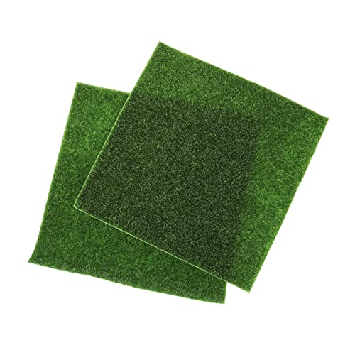 YARNOW 2 Stück Simuliertes Rasenmoos Miniatur Grasmatte Grasteppich Flicken Kunstgras Indoor Grasmatte Grasteppich Dicker Rasen Gras Outdoor Gras Laub Rasenmodell von YARNOW