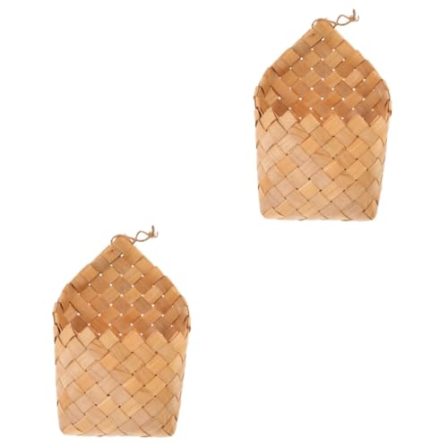 YARNOW 2 Stück Sukkulenten Blumentopf Wand Blumentopf Hängender Blumenbehälter Hängekorb Holzspäne Blumenkorb Getrockneter Blumenkorb Blumenarrangement Korb Künstlerischer Korb von YARNOW