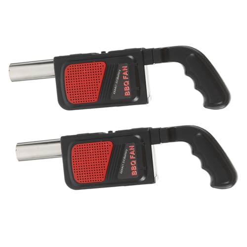 YARNOW 2 Stück Tragbarer Elektrischer Bbq Gebläse Handheld Grill für Outdoor Kochen Camping und Effizientes Feuerstarter Werkzeug mit Gleichmäßiger Verbrennung von YARNOW
