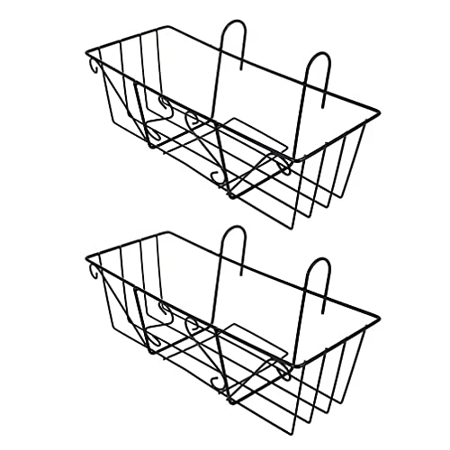 YARNOW 2 Stücke Balkongeländer Blumentopf Halterung Balkon Geländer Topf Metall Blumentopfhalter Eisen Blumenständer Blumenregal Pflanzenregal Korb für Hängetopf Blumenkasten Pflanztopf Ständer von YARNOW