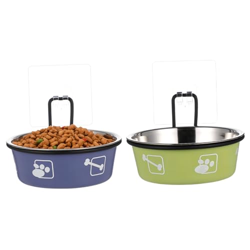 YARNOW 2Stücke Hängende Katzennäpfe aus Erhöhte Futternäpfe mit Wandmontage für Katzen für Futter und Wasser zu Installieren Verhindert Verschütten von YARNOW