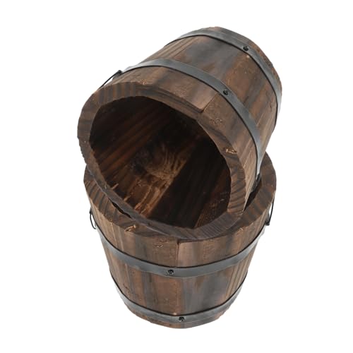 YARNOW 2stücke Deko Sukkulenten Blumentopf Aus Holz Vintage Pflanzgefäß Für Garten Und Balkon Langlebig Für Pflanzenliebhaber Robuste Bauweise von YARNOW