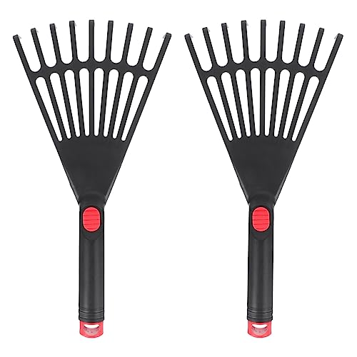 YARNOW 2st Garten Gras Harke Gartenwerkzeug Kleiner Handrechen Hof Rechen Erdrechen Blattschaufeln Laubrechen Mit Kurzem Stiel Grasrechen Handrechen Garten Handbuch Blumenbeet Plastik von YARNOW