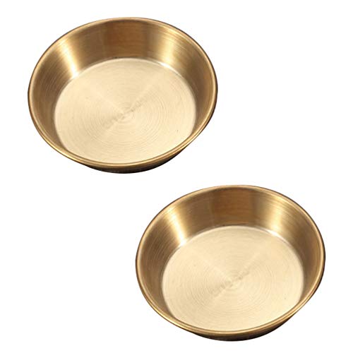 YARNOW 2st Gericht Tauchbecher Schüsseln Für Dip-sauce Kleine Servierschalen Goldene Edelstahlschüsseln Soßenschüsseln Aus Edelstahl Gewürzschalen Sushi Rostfreier Stahl Tasse Metall von YARNOW