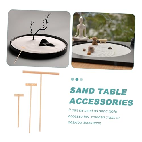 YARNOW 3 Stück Mini Garten Rechen Feng Shui Sandkasten Zubehör Kompakte Zen Gartendeko für Tisch und Desktop Handliche Mini Harke für Präzise Landschaftsgestaltung und Entspannende DIY von YARNOW