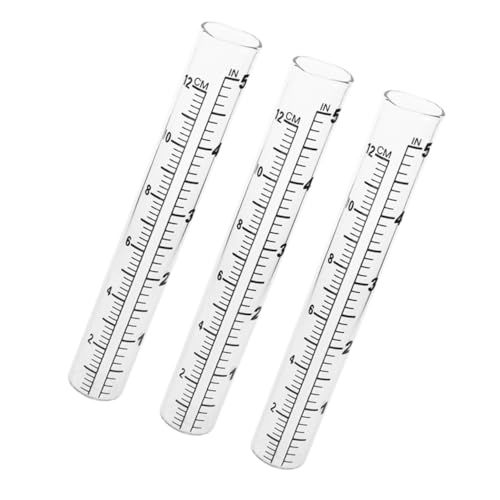 YARNOW 3 Stück Teiliges Glas Regenmesser Ersatzrohr Transparent Leicht Ablesbar für Garten Landwirtschaft Professionelle Wetterstationen Einfache Installation von YARNOW