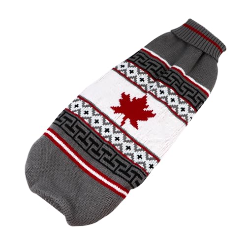 YARNOW 3 Stück Weihnachtlicher Hundepullover Rollkragen Strickpullover mit Ahornblatt Warmer Welpenpullover für Kleine und Mittlere Hunde Party Kostüm Wintermantel von YARNOW