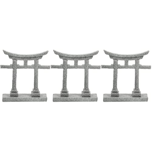 YARNOW Wohnaccessoires Für Zu Hause 3St Gartenmikrolandschaft japanische steinernes Torii-Tor Mini-Torii-Tor Torii-Tor-Dekor Aquarium Requisiten Blumentopf Bonsai Dekorationen Ornament von YARNOW