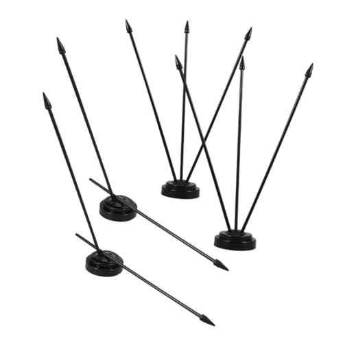 YARNOW 4 Stück Büro -Flagstaff -Set Fahnenmast Mini Fahnenmast für das Büro Tischfahnenhalter Fahnenständer Fahnenmasten für den Innenbereich mit Sockel Fahnenmast-Kit Plastik Schwarz von YARNOW