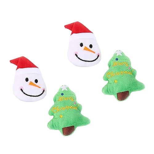 YARNOW 4 Stück Teiliges Haustier Weihnachtsplüschspielzeug Bissfestes Verschleißfestes Molaren für Hunde und Katzen Interaktives Kauspielzeug Haustiere von YARNOW