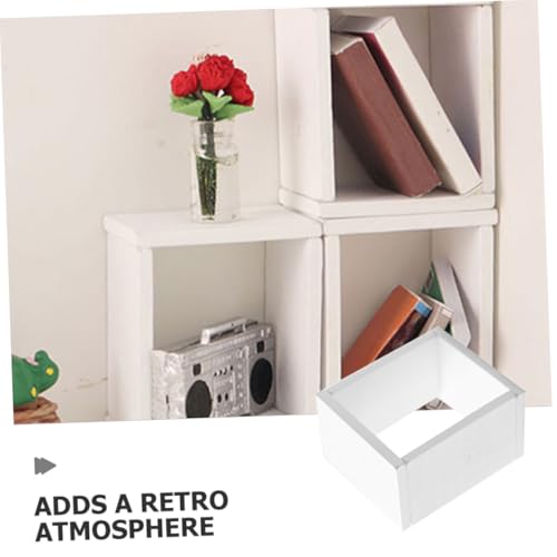 YARNOW 4 Stück Teiliges Miniatur Möbel Miniatur Schrank Regal Modell für Puppenhaus Dekoration Weiß Leicht Platzsparend Vielseitig Einsetzbar von YARNOW