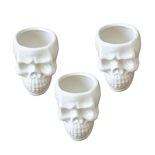 YARNOW 4 Stücke Weiße Keramik Sukkulenten Pflanzgefäße Schädelform Dekorative Kaktus Töpfe für Zuhause Büro Langlebig Halloween Deko Geeignet für Kleine Blumen und Bonsai YARNOW 4 Stücke Weiße Keramik Sukkulenten Pflanzgefäße Schädelform Dekorative Kaktus Töpfe für Zuhause Büro Langlebig Halloween Deko Geeignet für Kleine Blumen und Bonsai von YARNOW