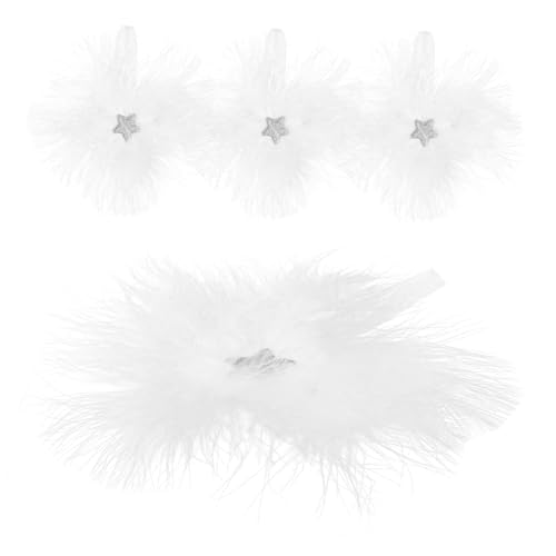 YARNOW 4stücke Weihnachtsbaumanhänger Aus Federmaterial Hängende Dekoration Für Weihnachtsbaum Und Tür DIY-weihnachtsbaumschmuck Für Feiertagsparty Und Hausdekoration von YARNOW