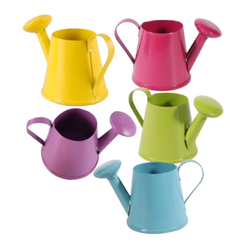 YARNOW 5 Stück Teiliges Set Kleine Gießkanne Robustem für Tragbar und Verschleißfest als Pflanzenbewässerungskanne für Garten Indoor und Outdoor Deko Bunten Farben von YARNOW