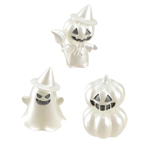 YARNOW 6 Stück Kürbispuppe Halloween-Horror-Puppe Kürbisgeist Für Party Landschaftspuppe Drinnen Festival Gartengeist- Gothic Halloween -Statue Figur Klein Leuchtender Baum Silber von YARNOW