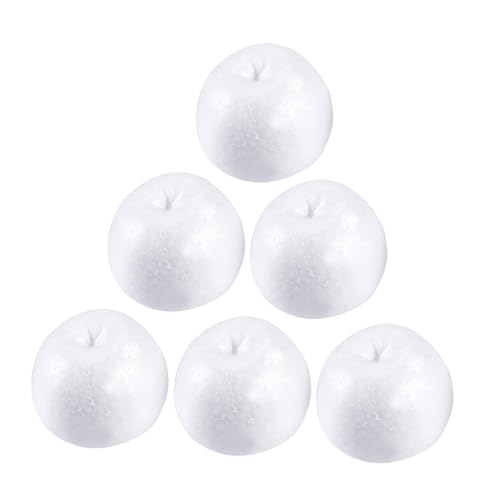 YARNOW 6stücke Weiße Apfelmodelle Aus Schaumstoff Für Heimwerkerarbeiten Junge Mädchen Schule Bastelprojekte Künstlerbedarf Unfertige Styroporäpfel Zum Bemalen Und Dekorieren von YARNOW