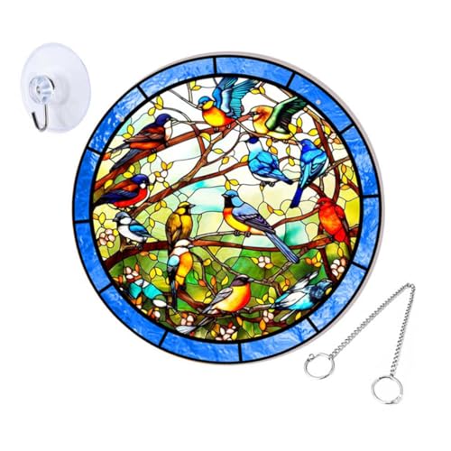 YARNOW Bunte Acryl Vogel Wanddekoration Hängend Langlebiges Vogelmotiv Schild für Fenster Terrasse Flur Wetterbeständig Stabile Hängung Glatte Oberfläche als Geschenk und Sowie YARNOW Bunte Acryl Vogel Wanddekoration Hängend Langlebiges Vogelmotiv Schild für Fenster Terrasse Flur Wetterbeständig Stabile Hängung Glatte Oberfläche als Geschenk und Sowie von YARNOW