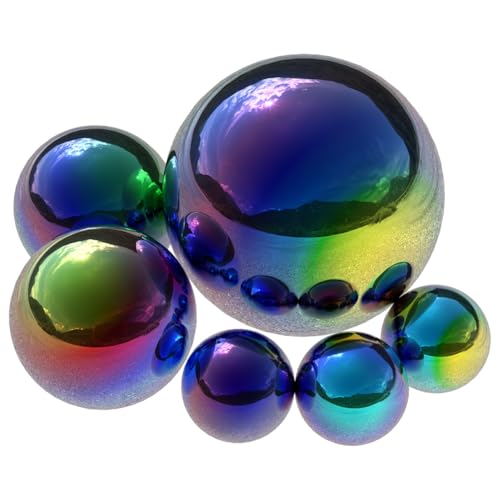 YARNOW Christbaumschmuck 6st Rasendeko Aus Metall Reflektierender Schwimmkugeln Kugeln Anstarren Garten- Glänzende Hohle Kugel globus Irdisch Boutique Zubehör Rostfreier Stahl von YARNOW