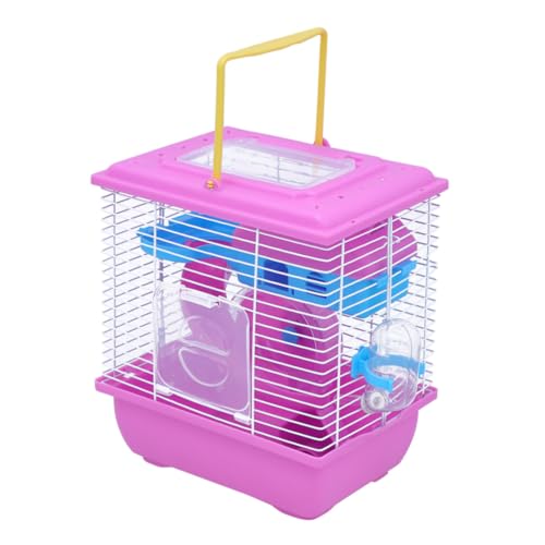YARNOW Doppelstöckiger Hamsterkäfig mit Dachfenster Tragbares Haustierhaus für Zwerghamster und Chinchillas Rosa Kleines Nagerhaus mit Multifunktionalem Spiel Ruhebereich YARNOW Doppelstöckiger Hamsterkäfig mit Dachfenster Tragbares Haustierhaus für Zwerghamster und Chinchillas Rosa Kleines Nagerhaus mit Multifunktionalem Spiel Ruhebereich von YARNOW