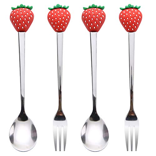 Edelstahl Obst Geformte Löffel Und Gabeln Küche Zubehör Hochzeitsfeier für Dessert Salat Vorspeise -Erdbeere Edelstahl Obst Geformte Löffel Und Gabeln Küche Zubehör Hochzeitsfeier für Dessert Salat Vorspeise -Erdbeere von YARNOW