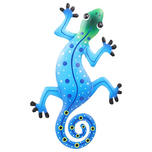 YARNOW Wanddeko Metall Wohnzimmer Figur Deko Objekt Gecko Gartendeko Tiere Eisen Gartenfigur Wandskulptur Garten Dekofigur Tierfiguren Statue für Terrassen Dekoration von YARNOW
