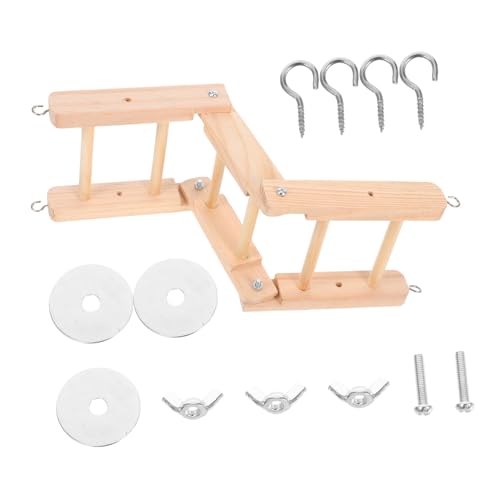 YARNOW Faltbare Vogelleiter aus Massivholz Kletter für Papageien Wellensittiche Nymphensittiche Fördert Krallenpflege Flexibel und Platzsparend für Vogelkäfig und Reisen von YARNOW