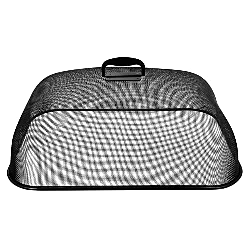 YARNOW Fliegenhaube Eisen Wiederverwendbar Mesh Lebensmittelabdeckung Zelt Abdeckhaube Fliegenschirm Fliegenschutz Kuchenhaube Tortenhaube Tellerhaube Speiseglocke für Obst Picknick BBQ Schwarz von YARNOW