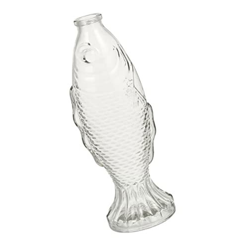 YARNOW Fischvase Aus Glas Mittelstück Pflanzenvase Klare Wunschflasche Vase Mit Blumenhalter Glasvase in Fischform Blumenhalter Aus Glas Fläschen Trockenblumenvase Knospe Zylinder von YARNOW