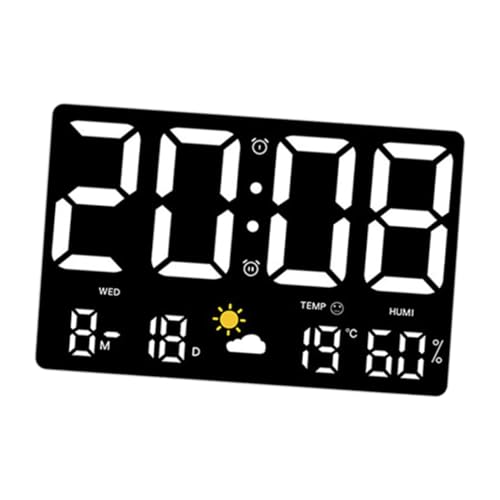 YARNOW Große Digitale Wanduhr mit LED display Temperatur Luftfeuchtigkeitsanzeige Mehrfarbige Wetteranzeige Kalender Alarm und Countdown funktion für Wohnzimmer und Büro YARNOW Große Digitale Wanduhr mit LED display Temperatur Luftfeuchtigkeitsanzeige Mehrfarbige Wetteranzeige Kalender Alarm und Countdown funktion für Wohnzimmer und Büro von YARNOW