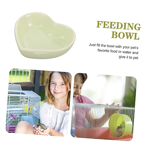 YARNOW Keramik Haustier Napf Herzform rutschfeste Futterschale für Hamster Rennmaus Chinchilla Robuste und Glatte Oberfläche Spülmaschinenfest Futter und Wasserschälchen für Kleintiere von YARNOW