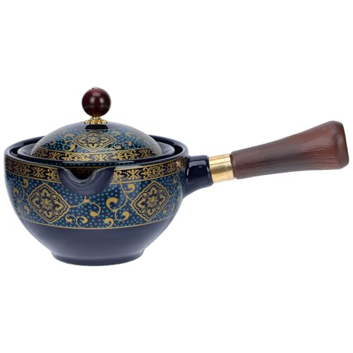 YARNOW Keramik Teekanne Japanische Kyusu Teekanne mit Holzgriff Teesieb Einhand Teekanne Retro Teekessel Teekocher Wasserkessel Wasserkocher für Losen Tee Küche Zuhause Restaurant von YARNOW