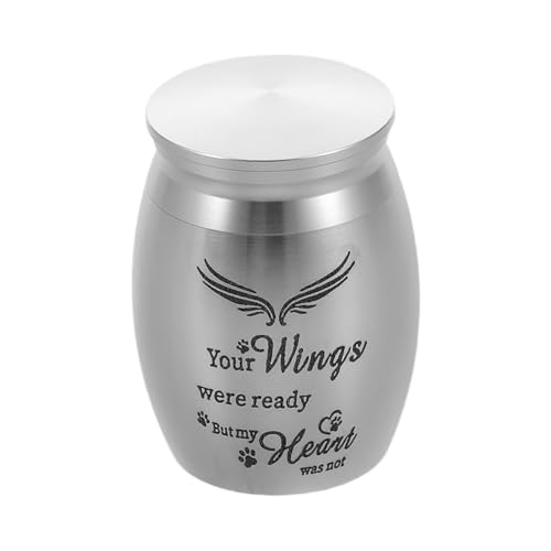 YARNOW Kleine Edelstahl Urne für Haustierasche mit Praktischem Öffnungsdeckel Kompakte Mini Gedenkbox für Hunde Katzen und Kleine Tiere Tragbare Tierkremationsurne als Würdiger von YARNOW