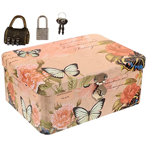 YARNOW Kleine Schatzkiste Mit Schloss Schlüssel Vintage Aufbewahrungsbox Dekorative Schmucktruhe Mit Deckel Für Home Office Schmetterling YARNOW Kleine Schatzkiste Mit Schloss Schlüssel Vintage Aufbewahrungsbox Dekorative Schmucktruhe Mit Deckel Für Home Office Schmetterling von YARNOW