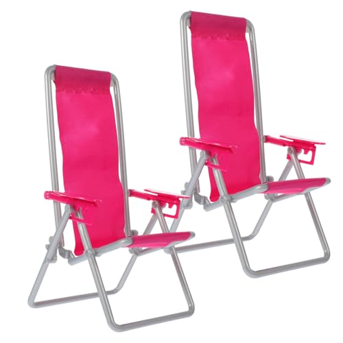 YARNOW Kleiner Liegestuhl Klappbar Für Puppenhaus Deko Simulations Klappstuhl Miniatur Strandstuhl 2 Stück Garten Zubehör Für Selbstgemacht Faltbarer Kleiner Loungesessel von YARNOW