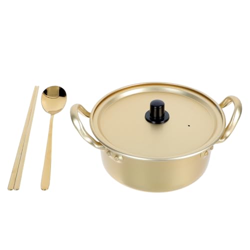 YARNOW Koreanische Ramen Nudel Topf mit Stäbchen Und Löffel Ramyun Herd Traditionellen Aluminium Instant Hot Pot Für Küche Kochgeschirr von YARNOW