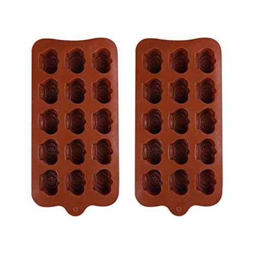 YARNOW Krone 2Er Pack Silikonschokoladenformen Wiederverwendbare Eiswürfelschalen für Sü?igkeiten 15 Hohlraum-Silikonformen für Hochzeiten Festivals Partys Heimwerker Silikonform Butterform YARNOW Krone 2Er Pack Silikonschokoladenformen Wiederverwendbare Eiswürfelschalen für Sü?igkeiten 15 Hohlraum-Silikonformen für Hochzeiten Festivals Partys Heimwerker Silikonform Butterform von YARNOW
