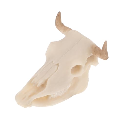 YARNOW Leichte Harz Büffelschädel Aquarium Dekoration mit Versteck Höhle Westliche Fischbecken Deko Einzigartiges Tier Schädel Ornament Vielseitig für Verschiedene Aquarien Geeignet von YARNOW