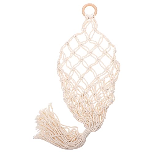 YARNOW Obstnetz Zum Aufhängen Mesh Gemüsebeutel Macrame H?ngende Wand H?ngende Fruchthalter Dekorative Früchte Lagerkorb für Home Küche Beige Einkaufen Tragetasche Onion Net von YARNOW