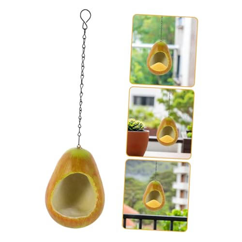 YARNOW Outdoor Vogel-futterspender Birnenform aus Resin Großer Fassungsvermögen Wetterfest Dekorativ für Garten Terrasse Balkon Einfach Aufzuhängen Zieht Wildvögel Papageien von YARNOW