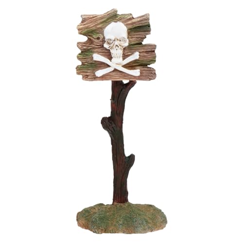 YARNOW Resin Aquarium Ornament Schädel Warnschild Fischbecken Dekoration Kleines Harz Dekoobjekt Sicher für Aquarien Lebensecht und Pflegeleicht von YARNOW