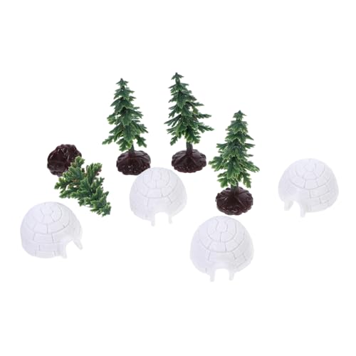 YARNOW Resin Modell Teilig mit Mini EIS Häusern und Weihnachtsbaum Figuren Detailgetreu Langlebig Dekorativ für Schreibtisch Sandtisch Weihnachtsdeko Kleines Ornament YARNOW Resin Modell Teilig mit Mini EIS Häusern und Weihnachtsbaum Figuren Detailgetreu Langlebig Dekorativ für Schreibtisch Sandtisch Weihnachtsdeko Kleines Ornament von YARNOW