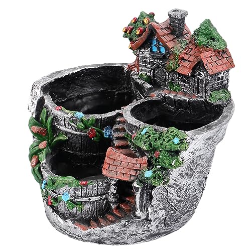 YARNOW Resin Sukkulentenhalter Kreativer Kleiner Haus Blumentopf Desktop Ornament für Zimmerpflanzen Deko Langlebig Vielseitig als Übertopf Geeignet YARNOW Resin Sukkulentenhalter Kreativer Kleiner Haus Blumentopf Desktop Ornament für Zimmerpflanzen Deko Langlebig Vielseitig als Übertopf Geeignet von YARNOW
