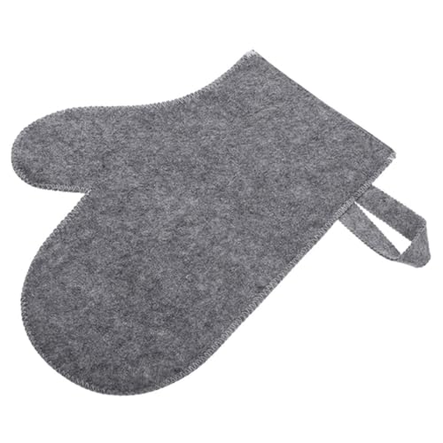 YARNOW Saunahandschuh aus Filz Hitzeschutz Saugfähig Unisex Geeignet für Sauna und Dusche Grauer Leichter Sauna handschuh mit Fünf Fingern Langlebig und Angenehm Einfach zu Lagern von YARNOW