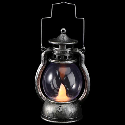 YARNOW Silber Retro Elektrische Laterne Hand Hängelaterne Lampe Vintage Petroleumlampe Dekorative Party Bar Laterne Licht Vibe Lampe ( Mit Batterie ) 12. 5X9cm Sturmlampe Mit Kabel von YARNOW