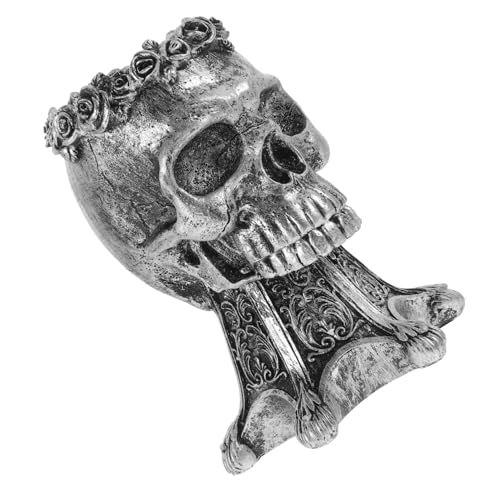 YARNOW Skull Blumentopf Langlebigem Harz Sukkulenten und Kakteentopf mit Originellem Design Vielseitiger Pflanzkübel und Schreibtisch Organizer für Halloween und Innenbereich YARNOW Skull Blumentopf Langlebigem Harz Sukkulenten und Kakteentopf mit Originellem Design Vielseitiger Pflanzkübel und Schreibtisch Organizer für Halloween und Innenbereich von YARNOW