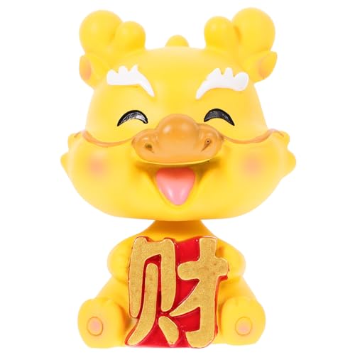 YARNOW Chinesische Drachenfigur Mit Wackelndem Kopf Feng Shui Deko Für Auto Und Tisch Goldene Skulptur Als Zur Neujahrsfeier Handgefertigt YARNOW Chinesische Drachenfigur Mit Wackelndem Kopf Feng Shui Deko Für Auto Und Tisch Goldene Skulptur Als Zur Neujahrsfeier Handgefertigt von YARNOW