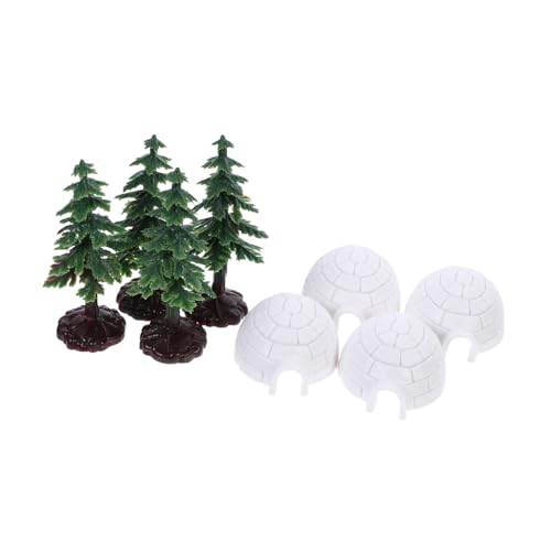 YARNOW Teiliges Miniatur Figuren Realistische Polarbauten mit Weihnachtsbaum Dekorative Sandtisch Landschaft Kompakte Micro Landscape Dekoration für Schreibtisch und Regal von YARNOW