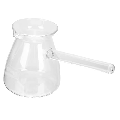 YARNOW Türkischer Kaffeekanne Kaffee Kaffee Tee Maker Kleine Glas Teekanne Hitzebeständige Milchwärmer mit Seitengriff 450Ml von YARNOW