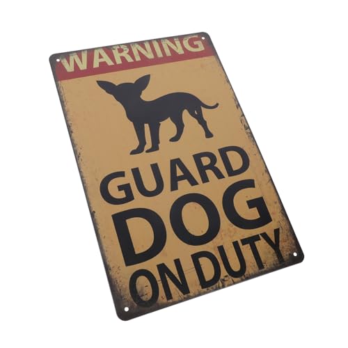YARNOW Vintage Warnschild Hund Achtung Metall Wetterfest mit Vorgebohrten Löchern Einfache Befestigung Gartenschild für Außenbereiche und Retro Design Haustier Warnhinweis YARNOW Vintage Warnschild Hund Achtung Metall Wetterfest mit Vorgebohrten Löchern Einfache Befestigung Gartenschild für Außenbereiche und Retro Design Haustier Warnhinweis von YARNOW