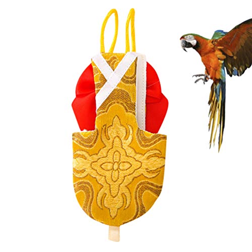 YARNOW Vogelwindel Wiederverwendbare Papageienwindel Waschbar Vogelfluganzug Papageienkleidung Flugkostüm (L Gelb) von YARNOW